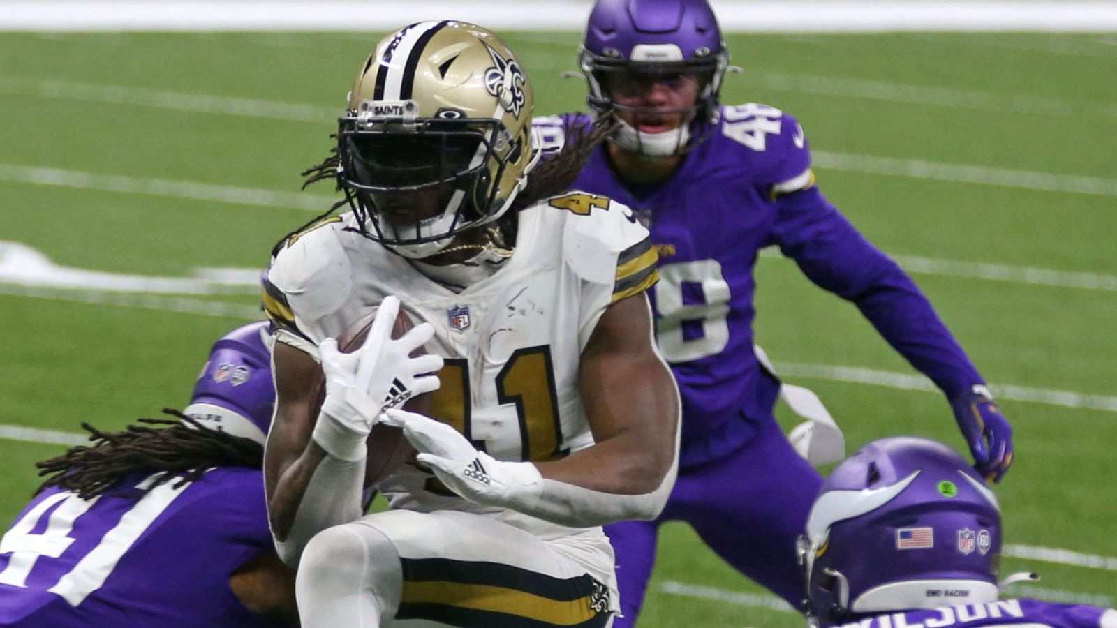 Alvin Kamara Record Breaking 6-TD Day! 2020 Vikings vs Saints 