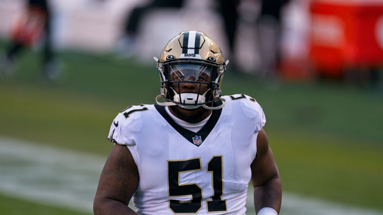 New Orleans Saints center Cesar Ruiz (51) in action during an NFL