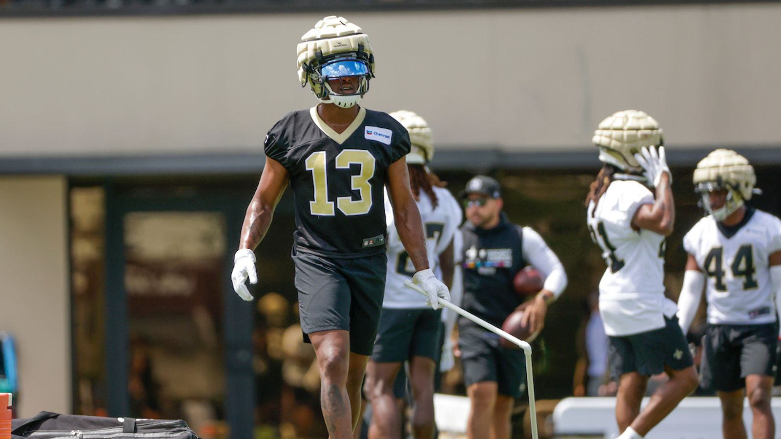 Michael Thomas Derek Carr Saints OTAs