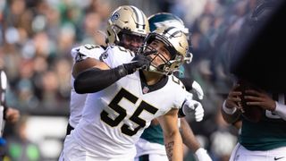 Saints bring back linebacker Kaden Elliss (Analysis). Photo by Bill Streicher/Imagn Images