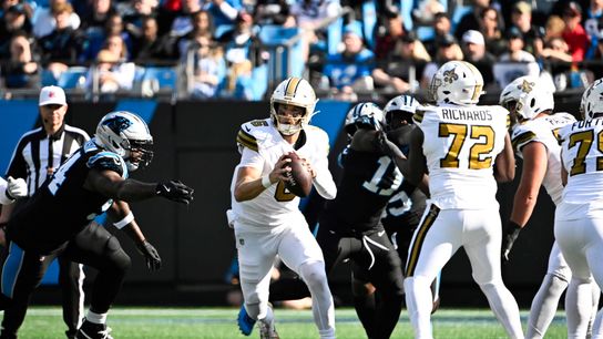 Saints rookie Tyler Shough did his best work when he had to adapt on the fly Sunday (Analysis)
